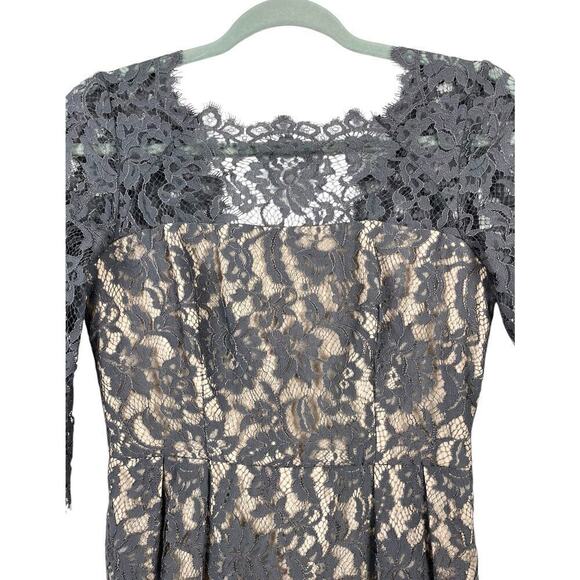 Milly Stella Lace Dress Gray Size 4 Mini Cocktail Evening Wedding Night Out - Picture 5 of 15